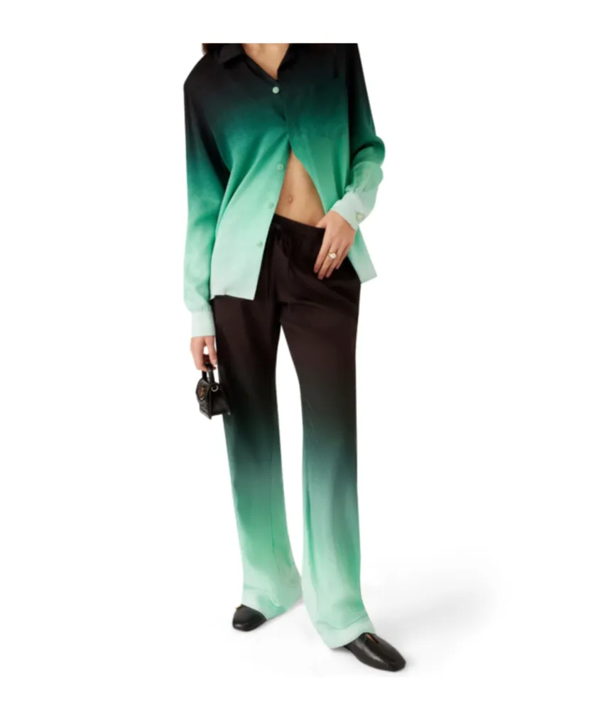 Gradient Ping Pong Jacquard Silk Trousers