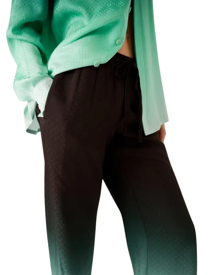 Gradient Ping Pong Jacquard Silk Trousers