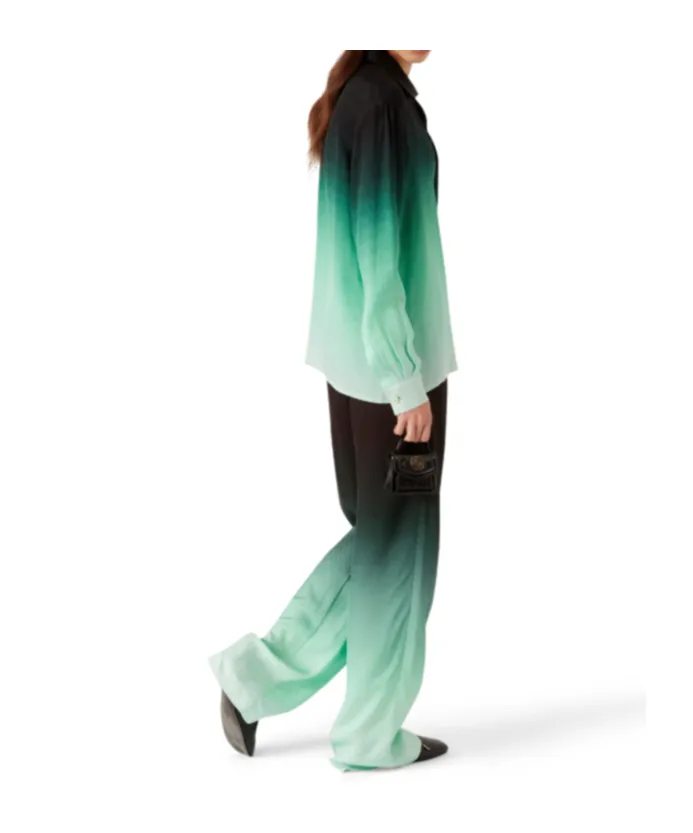 Gradient Ping Pong Jacquard Silk Trousers