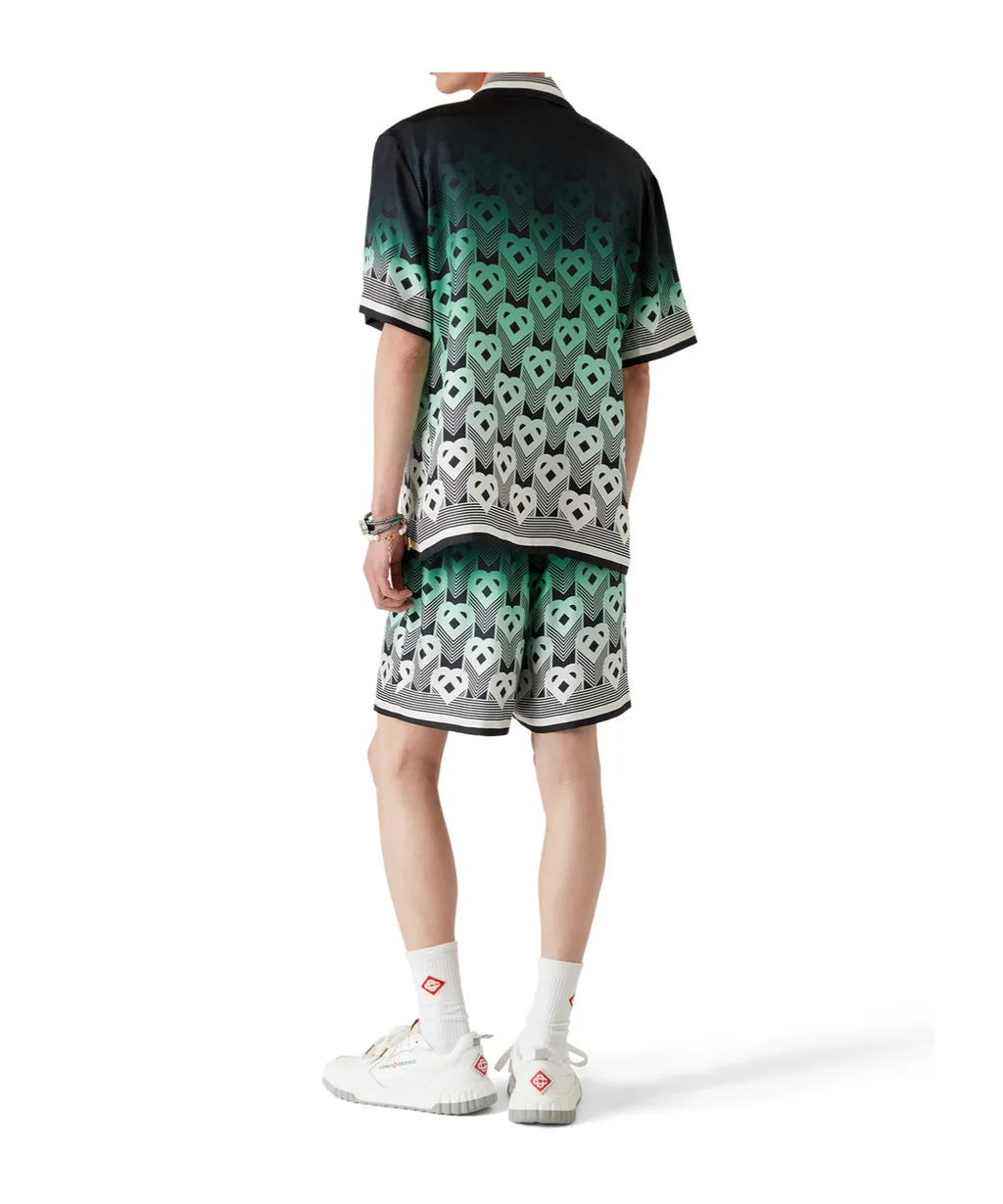 Gradient Lettering Short-Sleeved Shirt