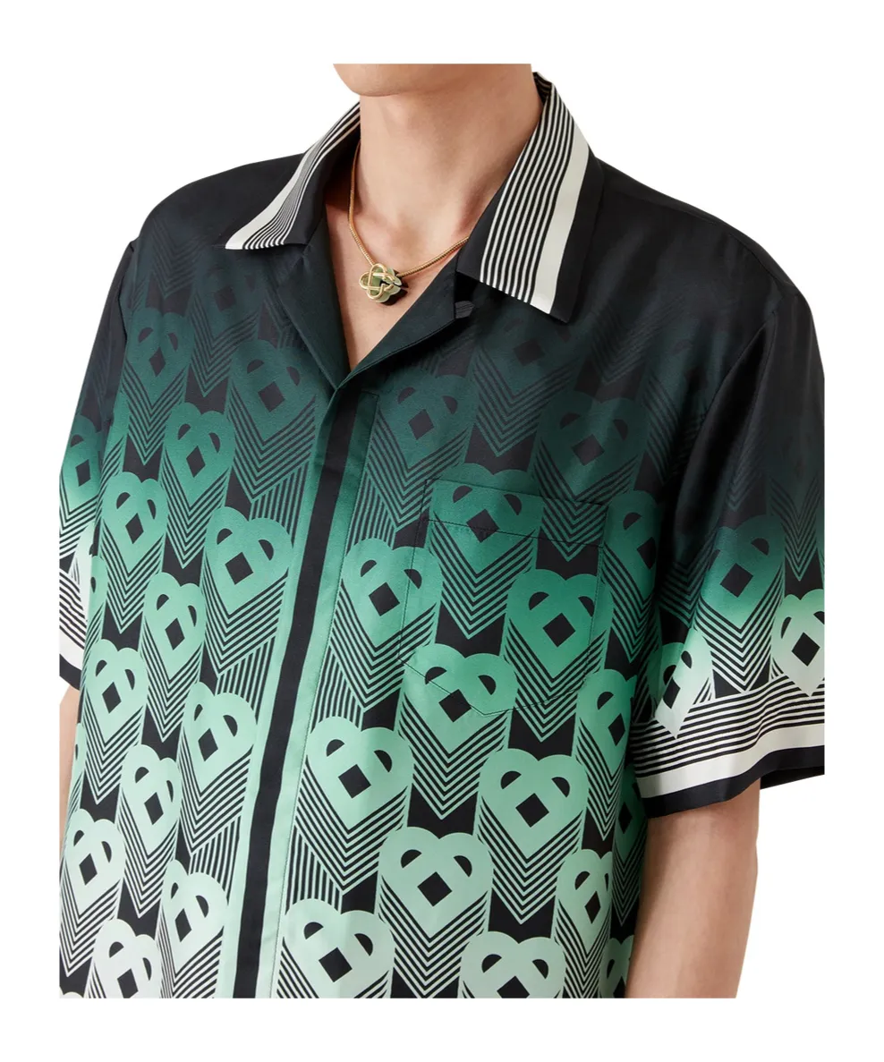 Gradient Lettering Short-Sleeved Shirt