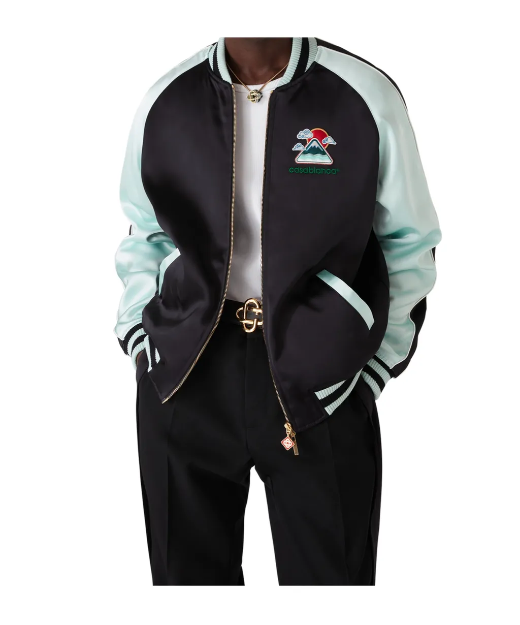 Embroidered-Logo Bomber Jacket