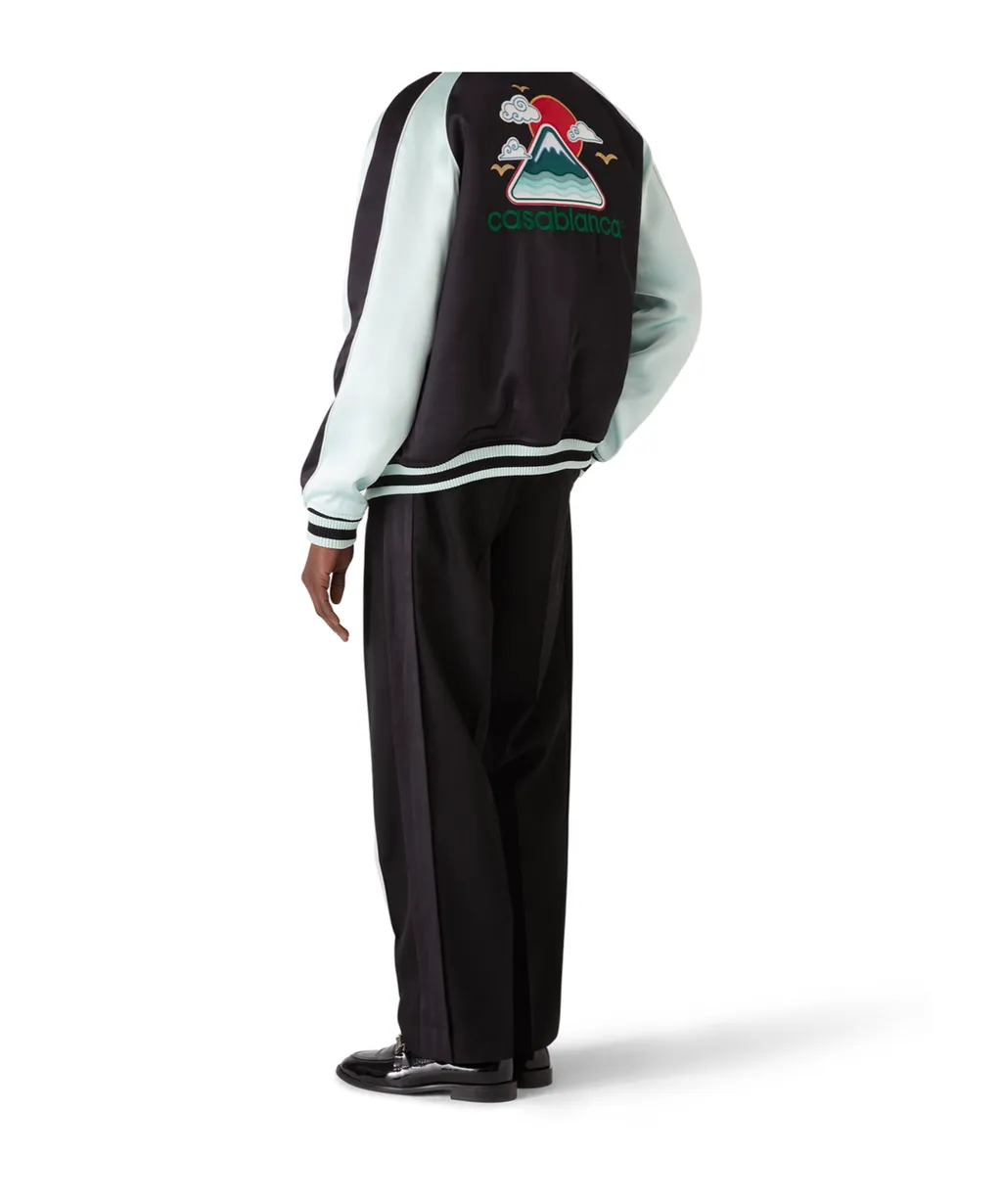 Embroidered-Logo Bomber Jacket