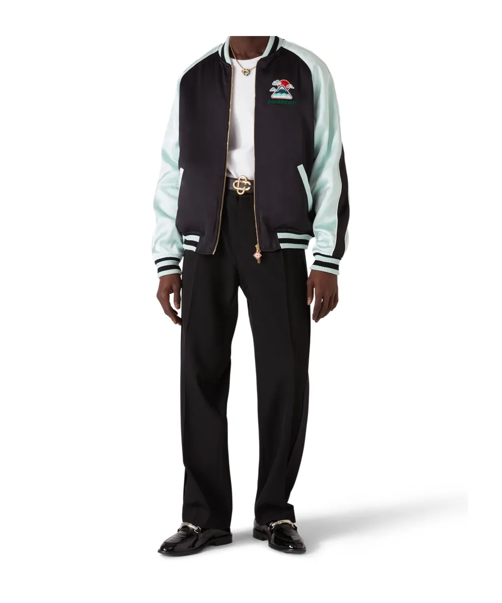 Embroidered-Logo Bomber Jacket