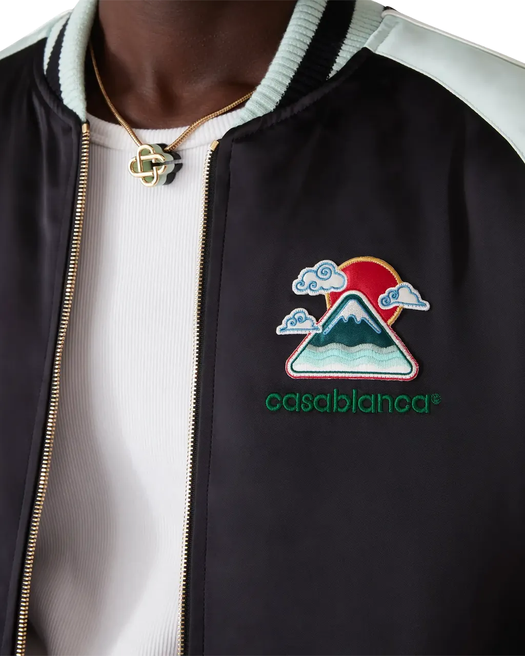 Embroidered-Logo Bomber Jacket