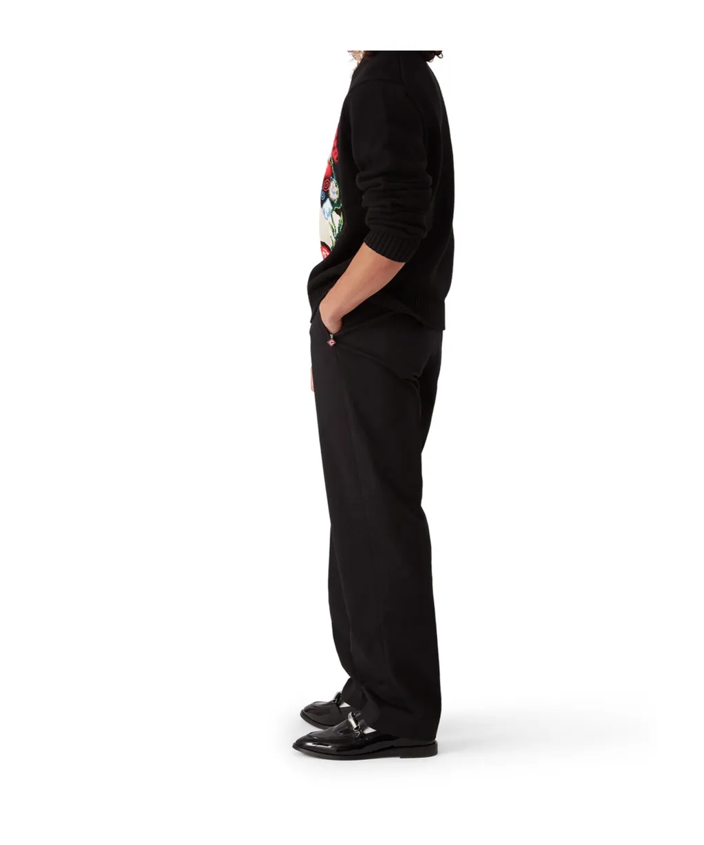 Buckle-Detail Cotton Trousers