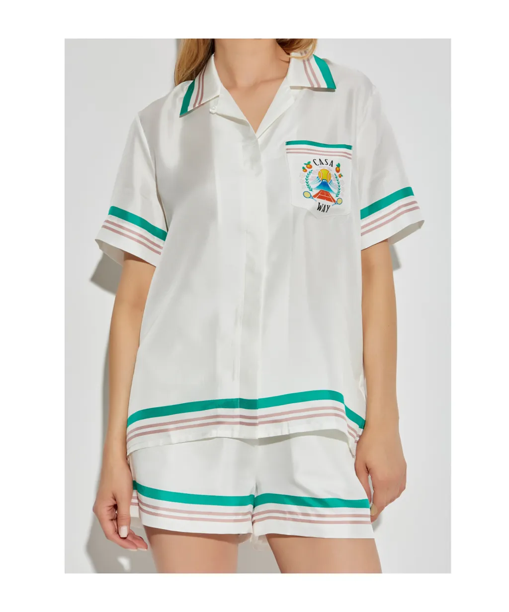 Gradient-Effect Heart-Monogram Shirt