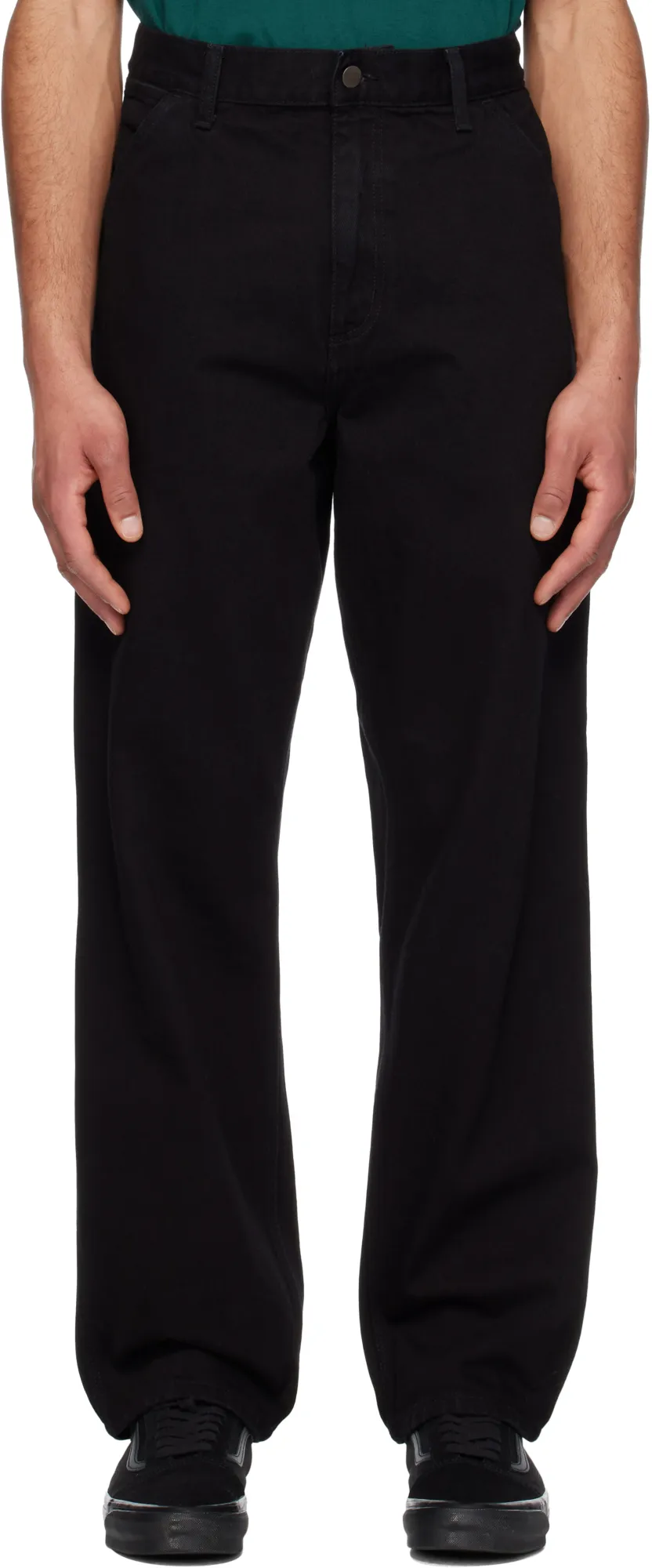 Single Knee Logo-Patch Trousers