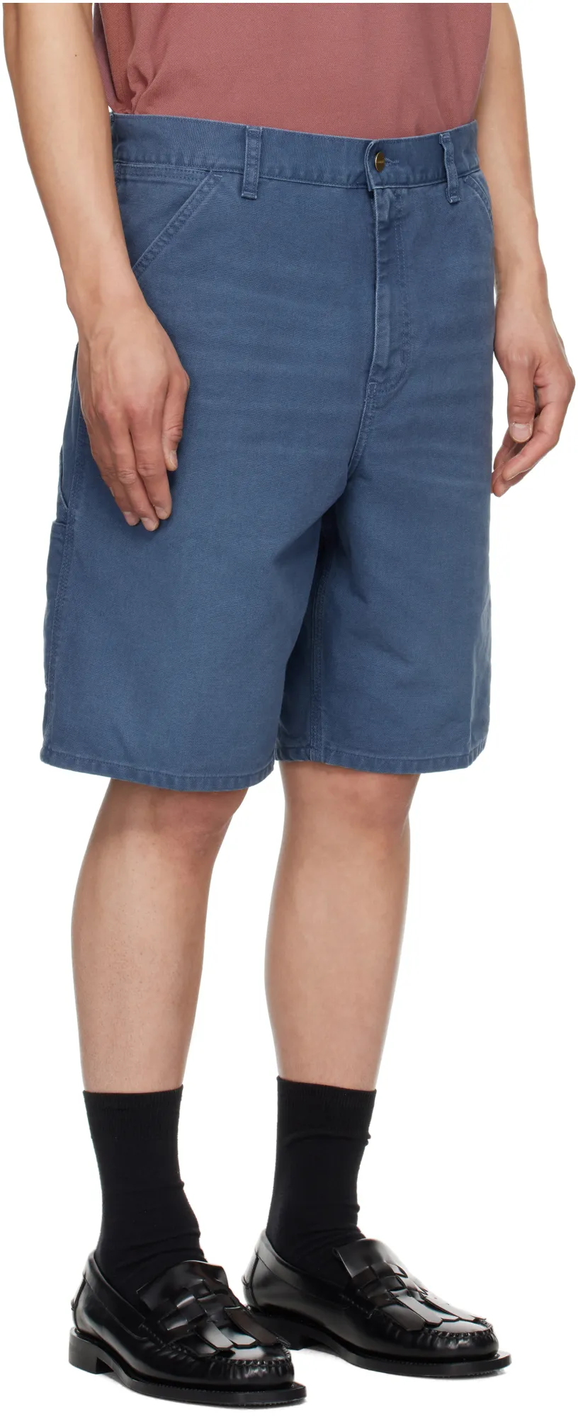 Single Knee Relaxed Straight Fit Shorts