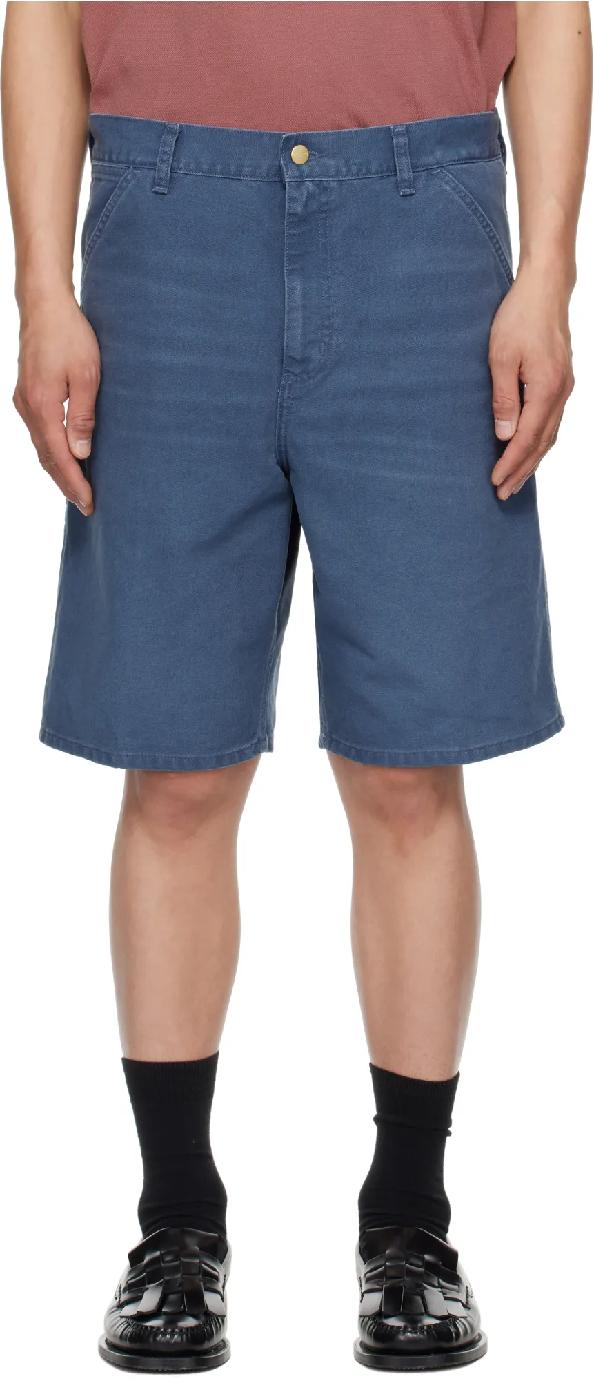 Single Knee Relaxed Straight Fit Shorts
