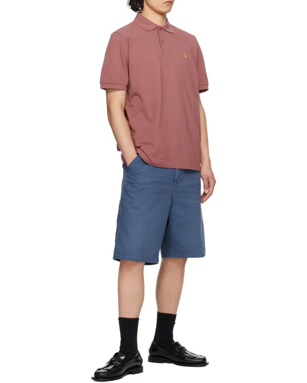 Single Knee Relaxed Straight Fit Shorts