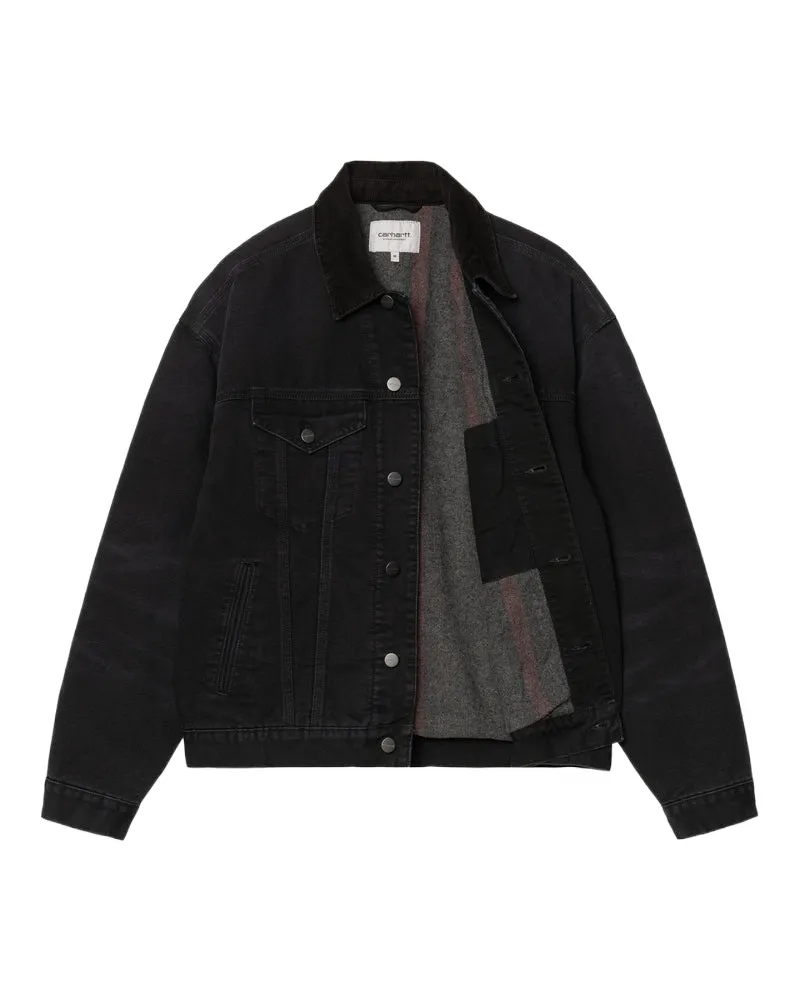 Corduroy-Collar Denim Jacket