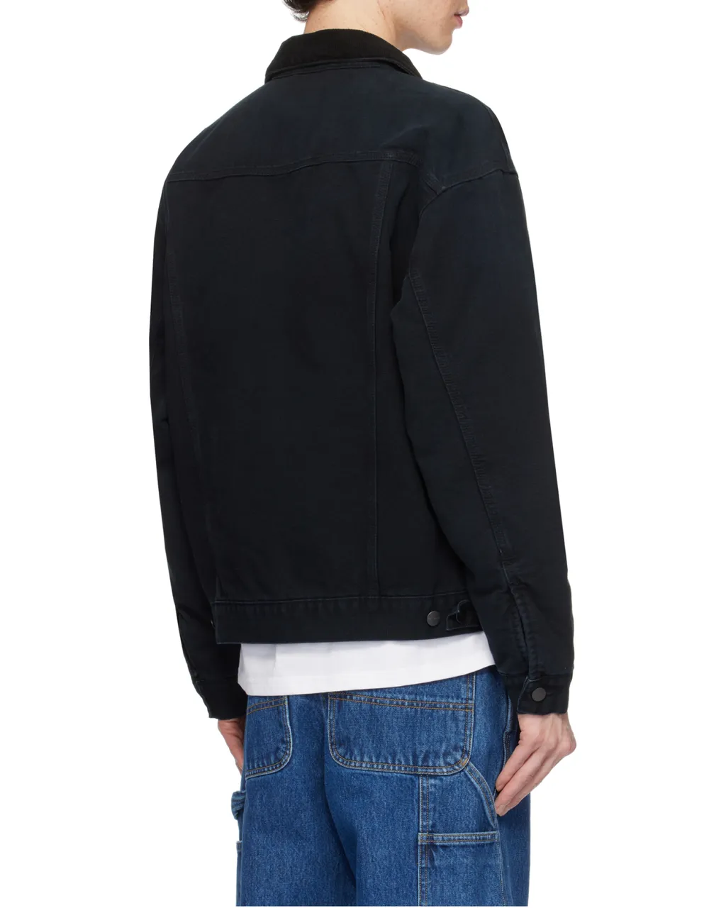 Corduroy-Collar Denim Jacket