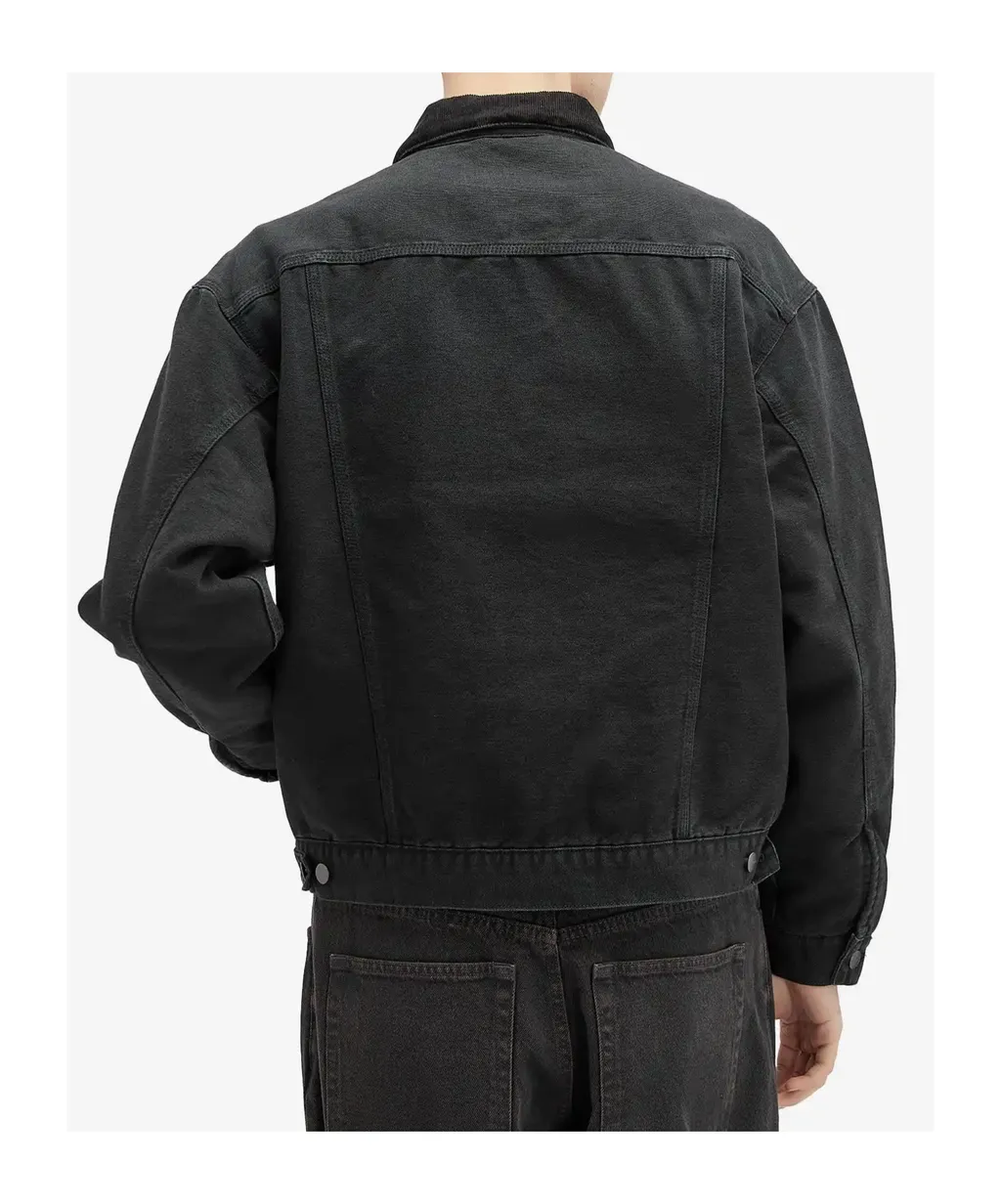 Corduroy-Collar Denim Jacket