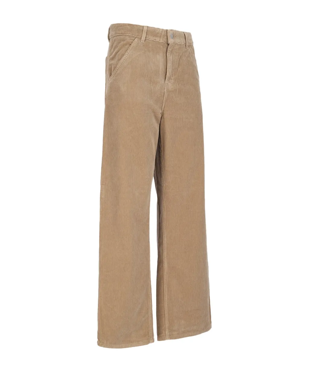 Simple Wide-Leg Corduroy Trousers