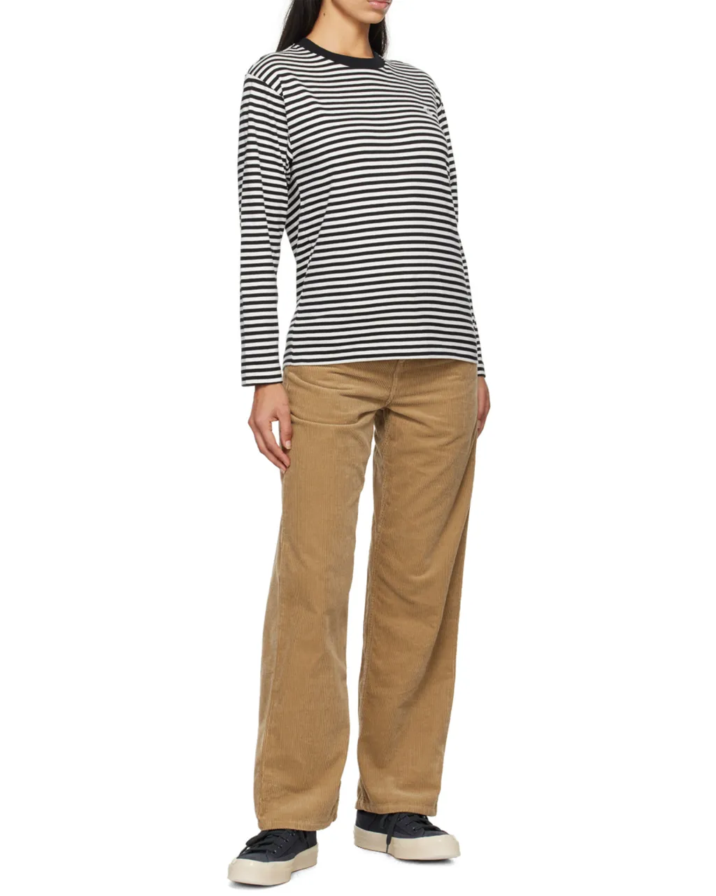 Simple Wide-Leg Corduroy Trousers