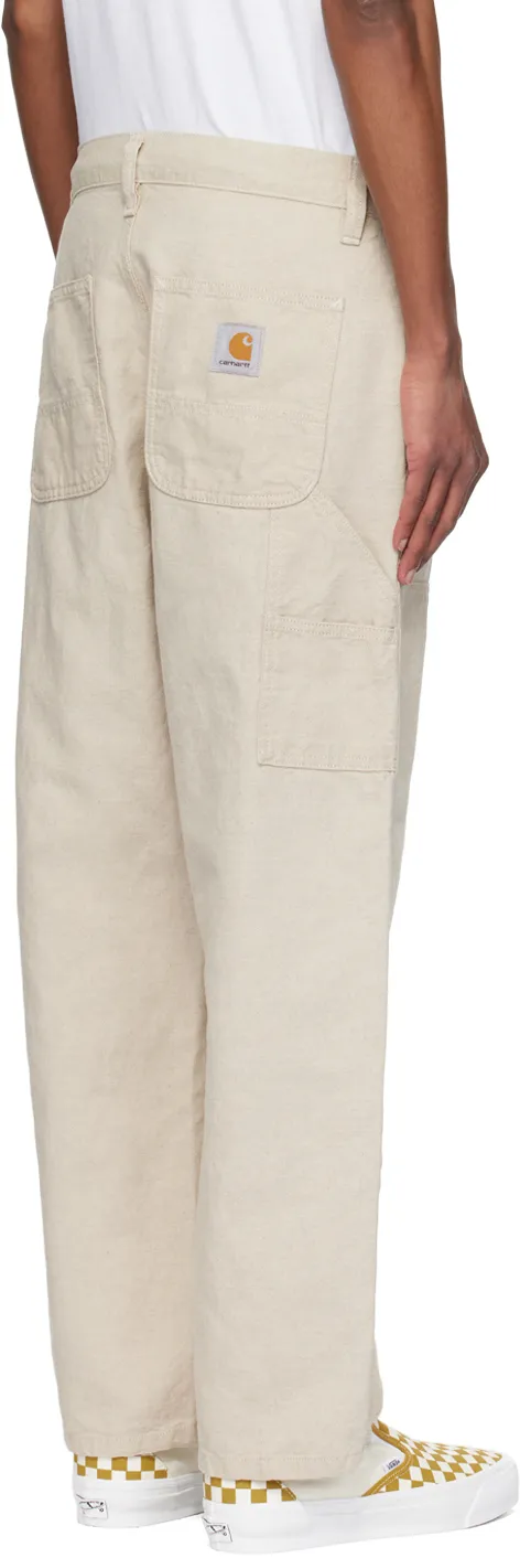 Walter Double Knee Logo-Patch Tapered Trousers