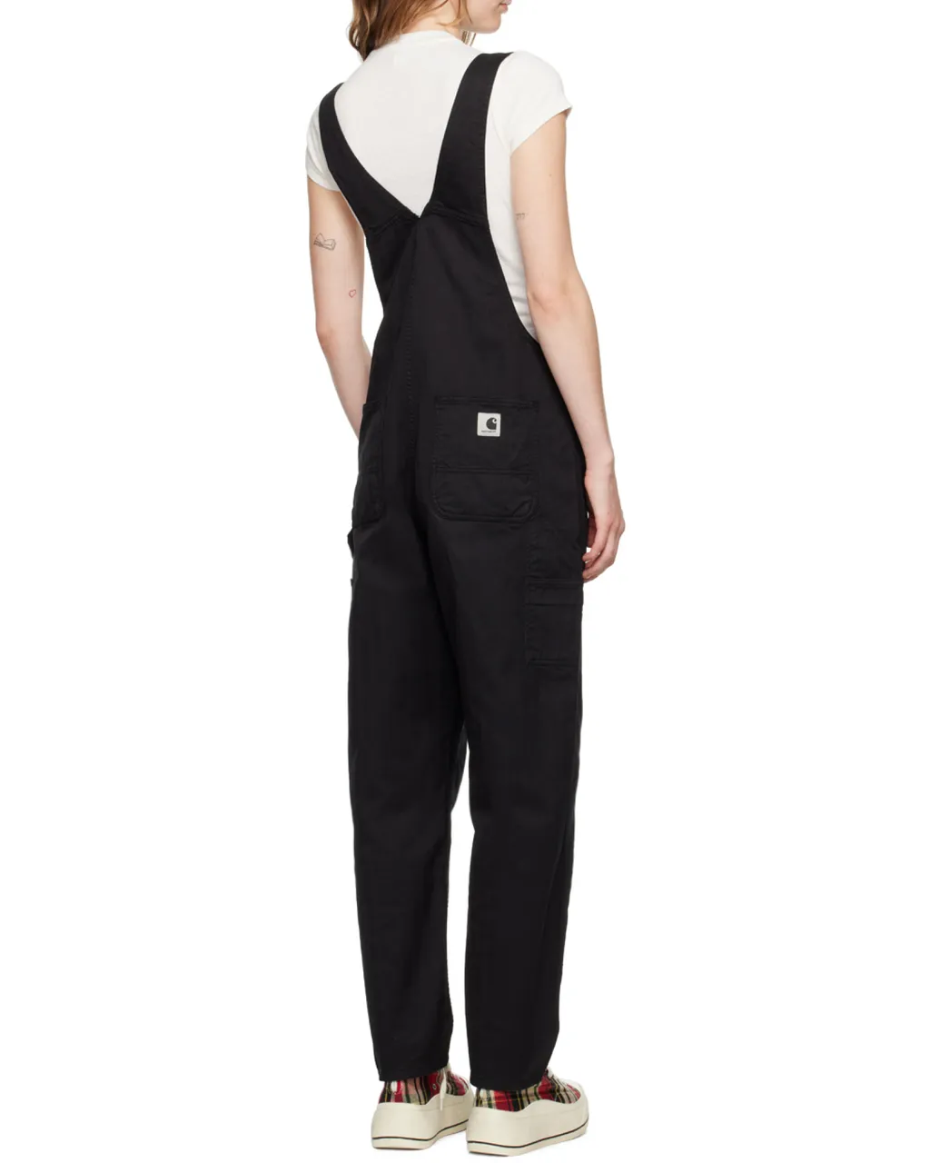 Bib Logo-Patch Denim Overalls
