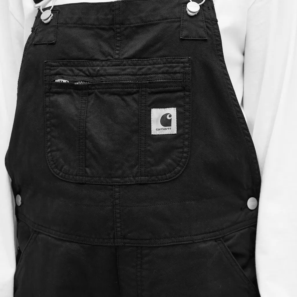 Bib Logo-Patch Denim Overalls