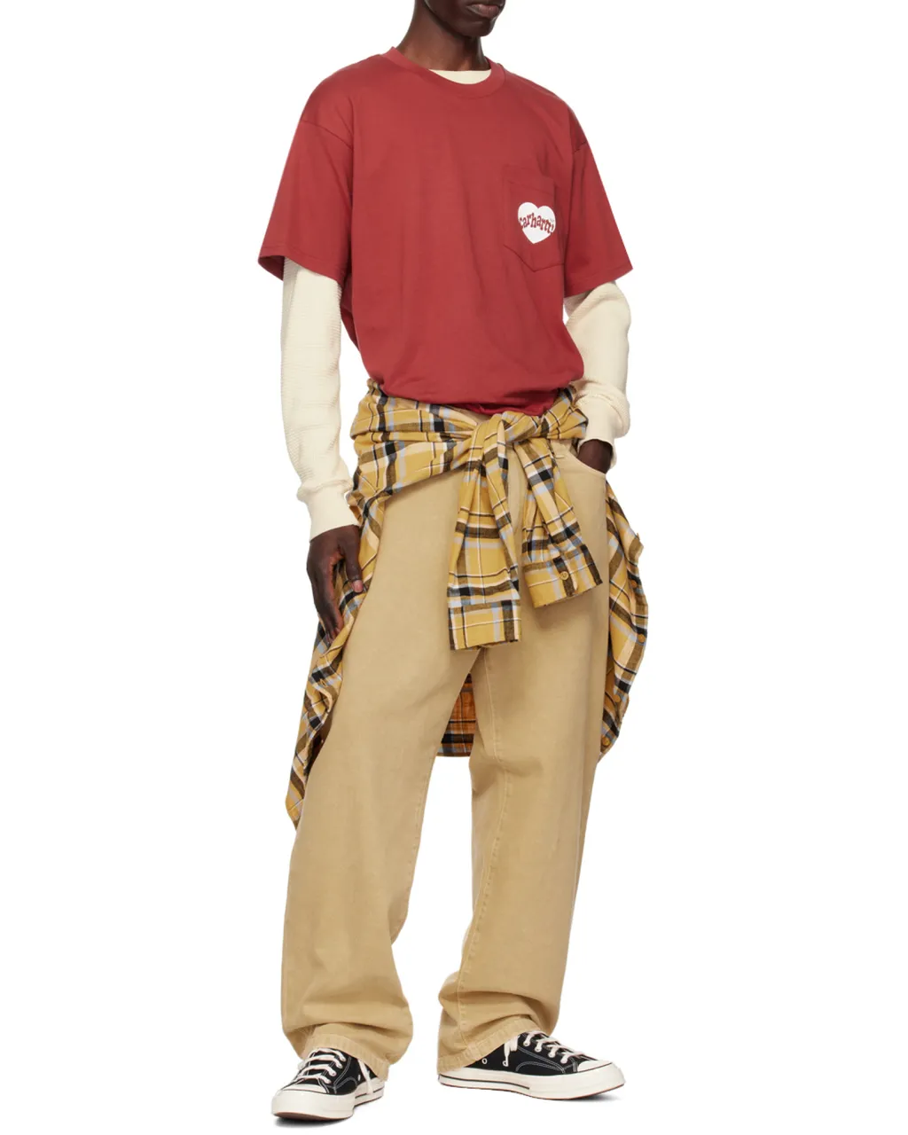 Landon Logo-Patch Tapered Jeans