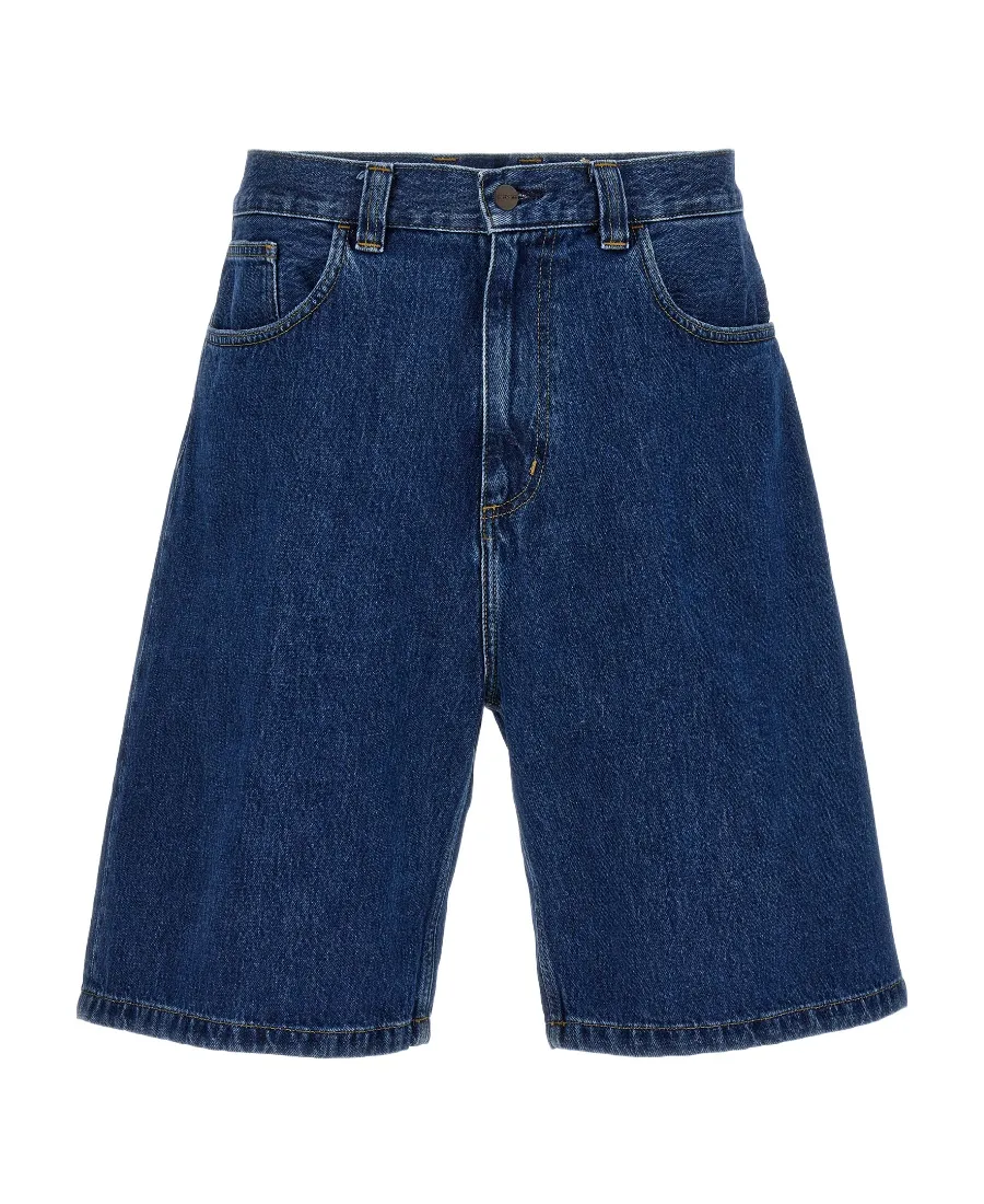 Logo-Patch Knee-Length Denim Shorts