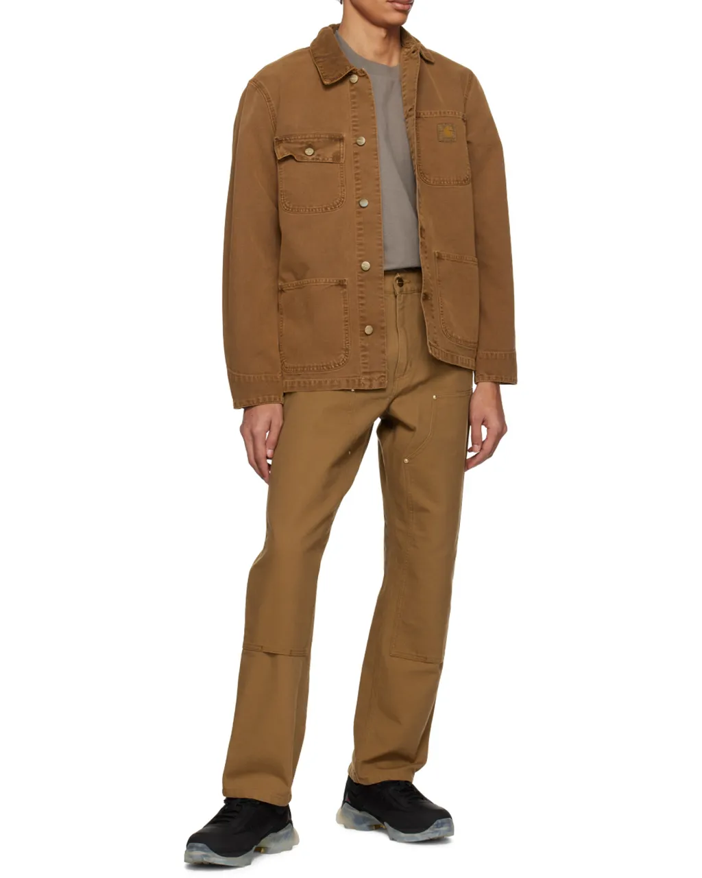 Double Knee Panelled Straight-Leg Trousers