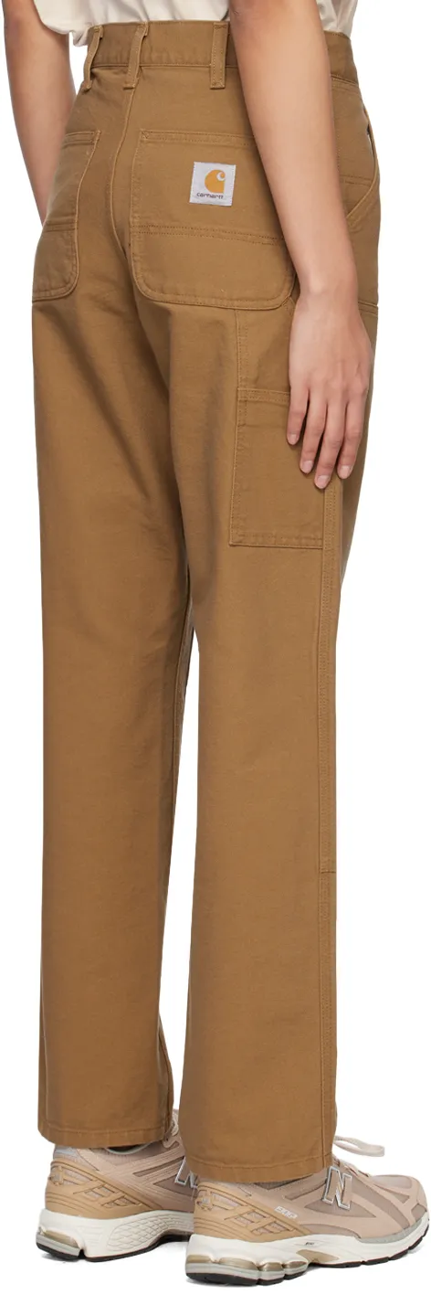 Double Knee Panelled Straight-Leg Trousers