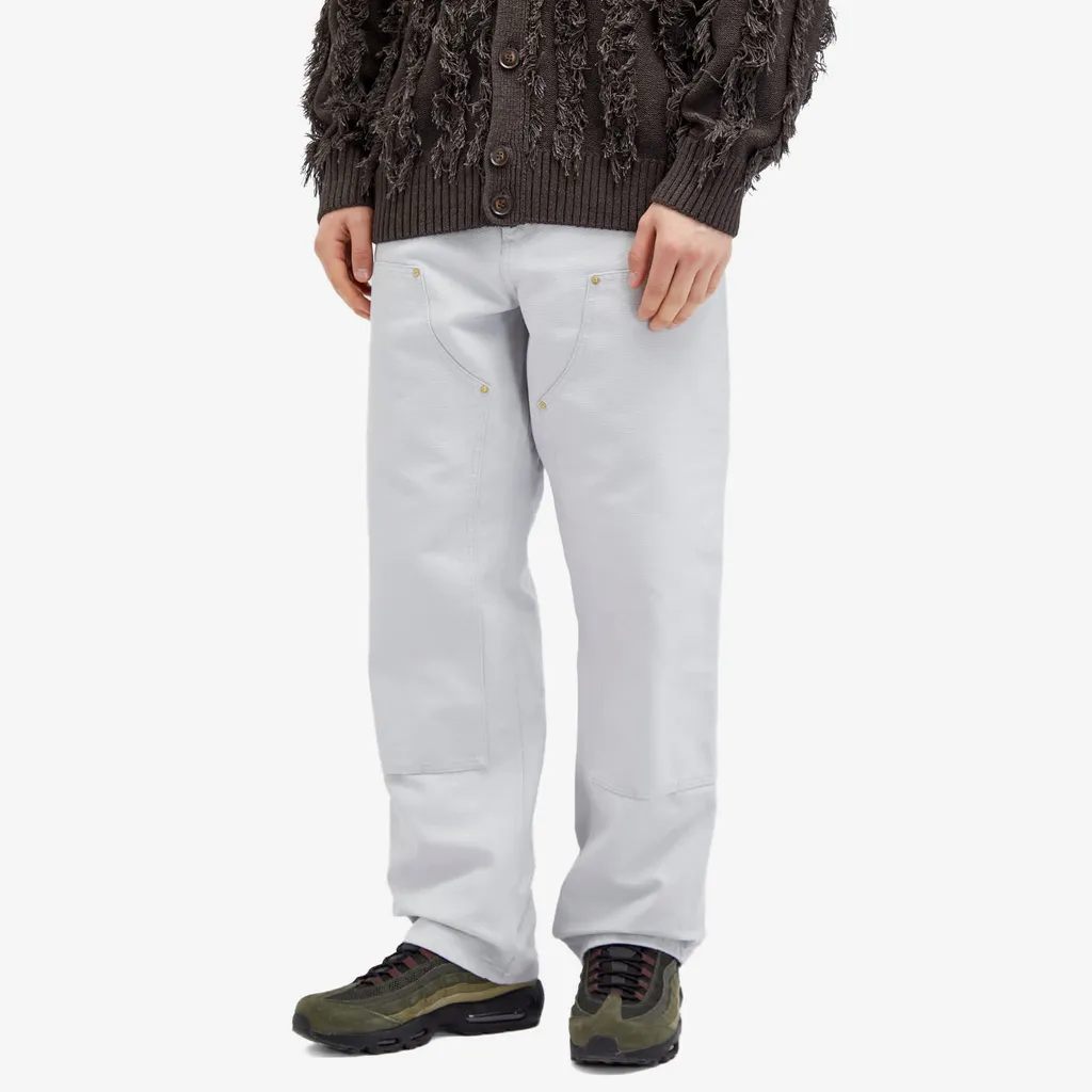 Double Knee Straight-Leg Trousers