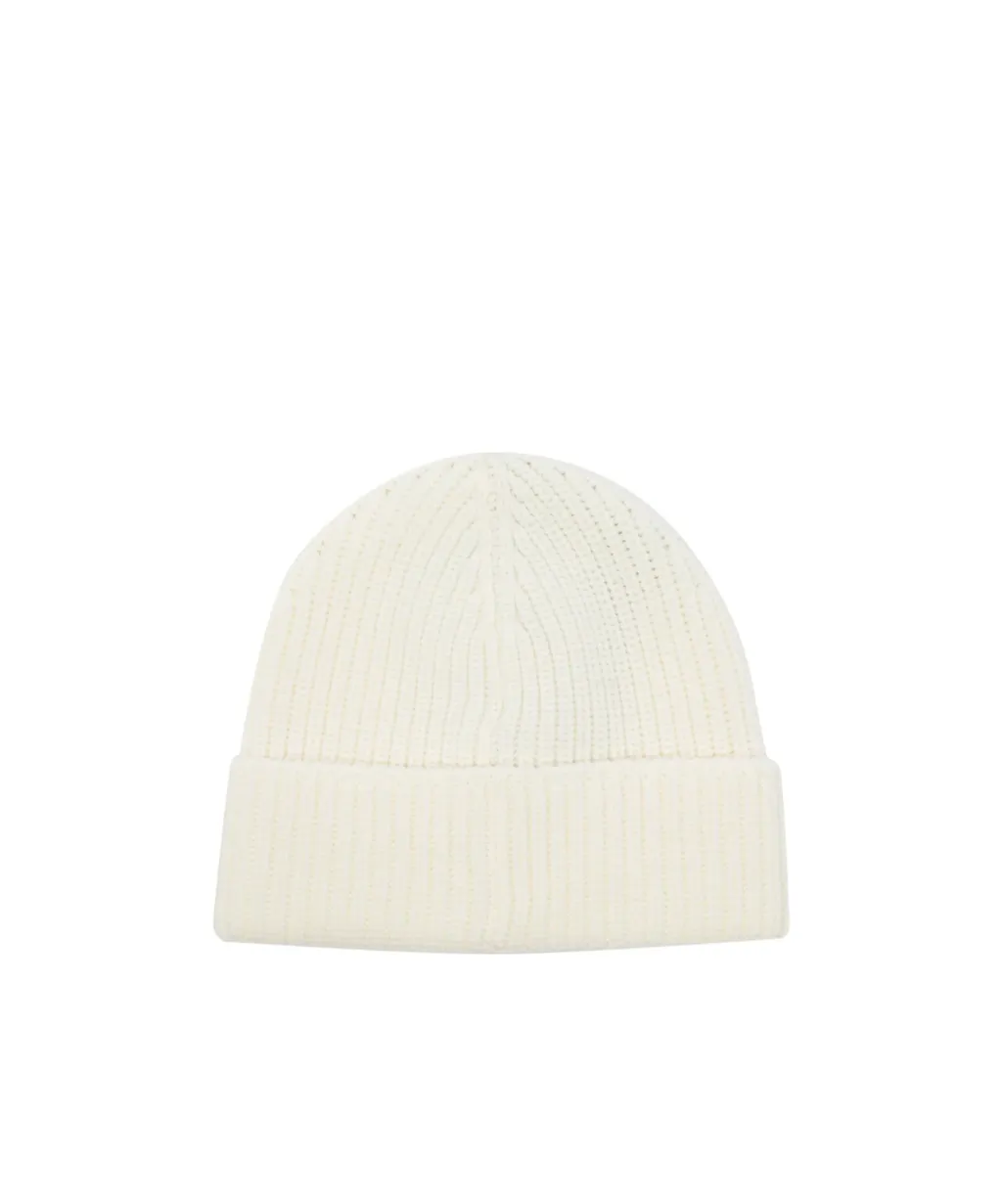 Ribbed Logo-Patch Beanie