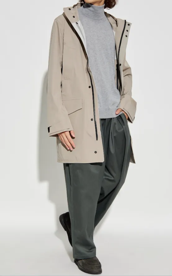 Logo-Patch Parka Coat