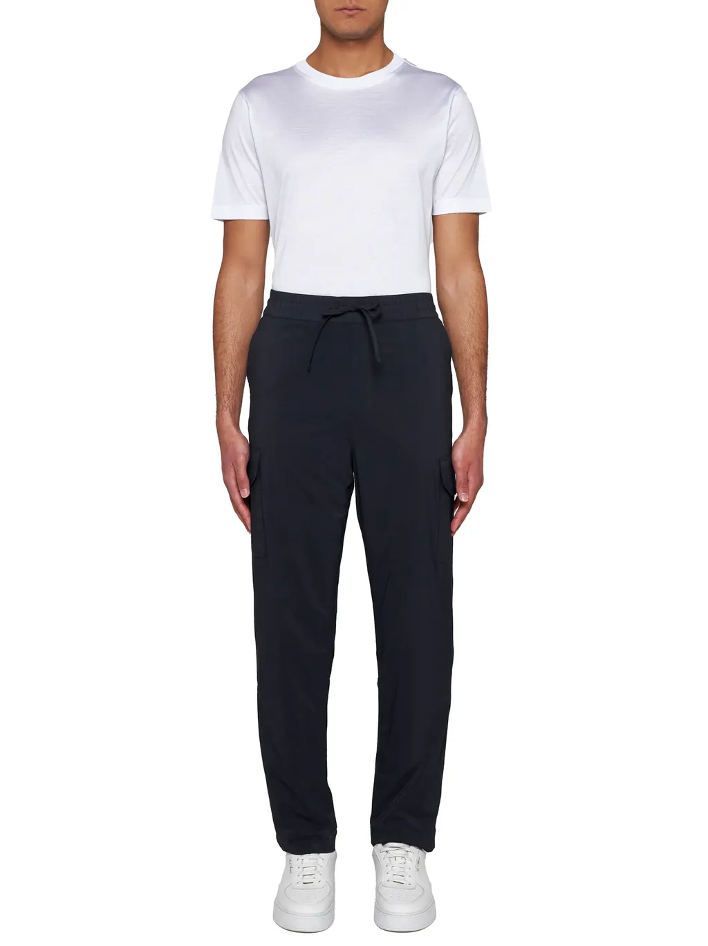 Logo Patch Drawstring Cargo Trousers
