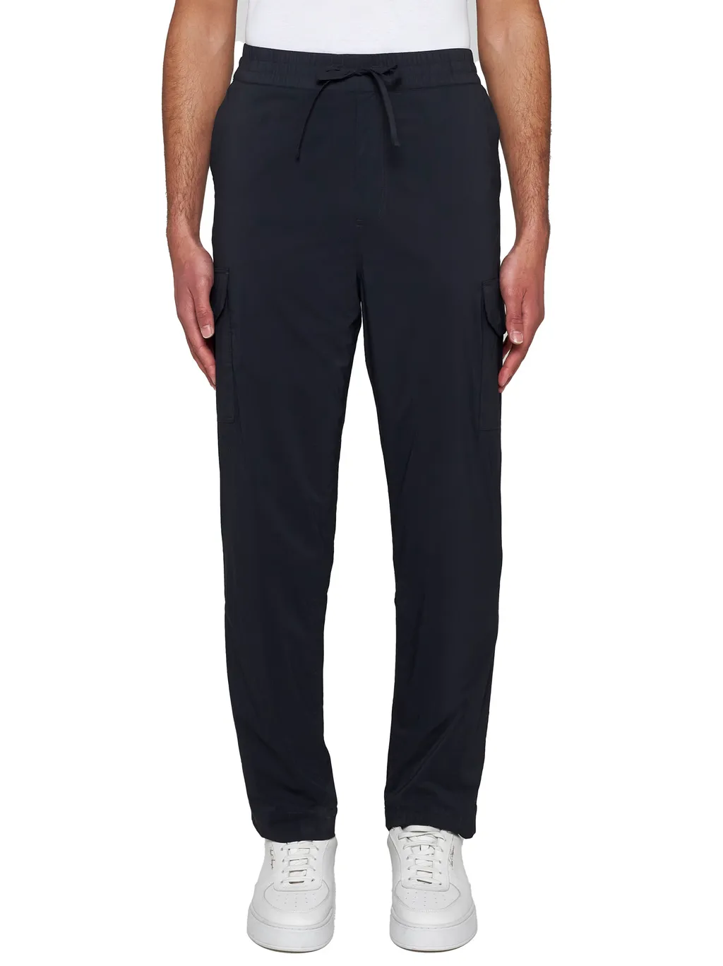 Logo Patch Drawstring Cargo Trousers