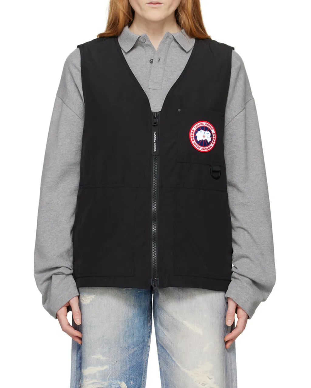 Logo Patch Zipped Vest