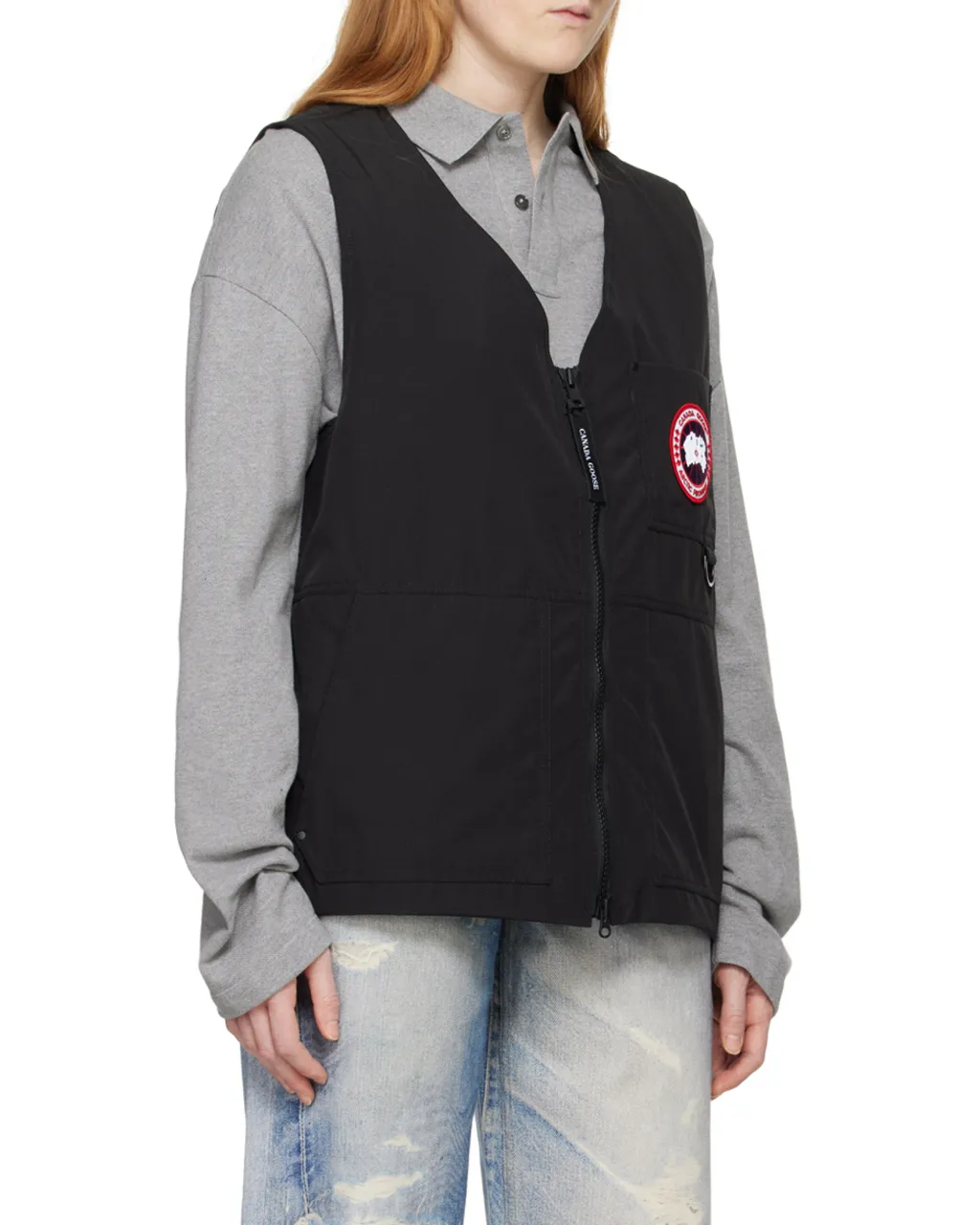 Logo Patch Zipped Vest
