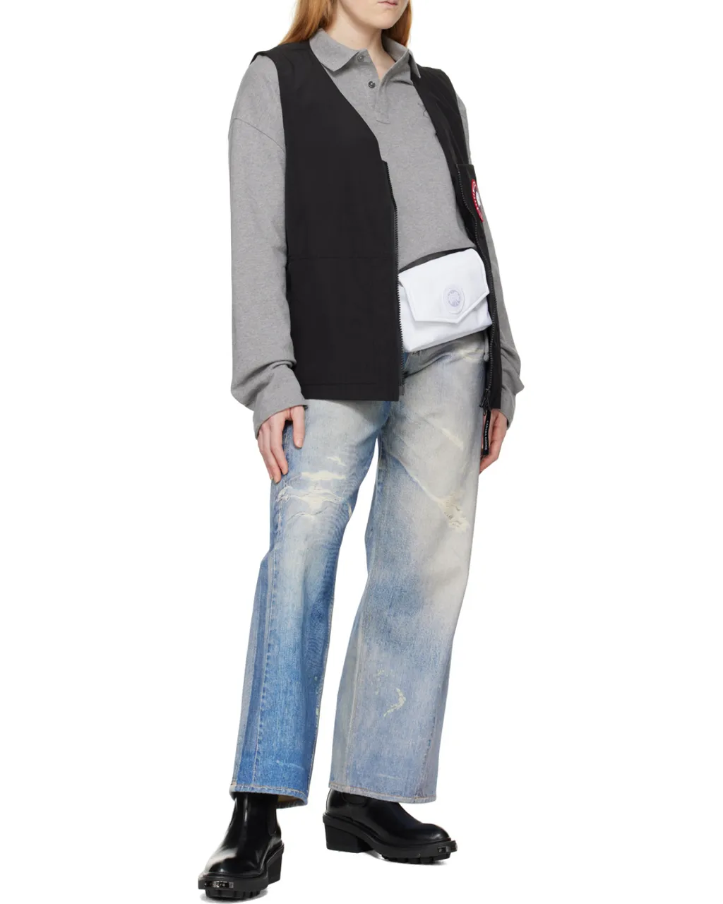 Logo-Patch Foldover Top Belt Bag
