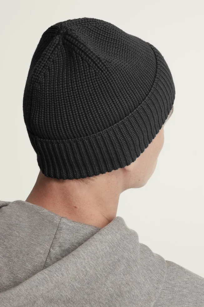 Logo Patch Ribbed Beanie