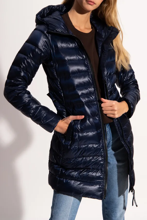 Logo-Patch Sleeve Padded Coat