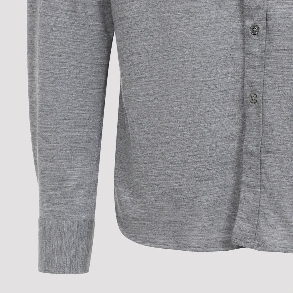 Long-Sleeved Wool Shirt