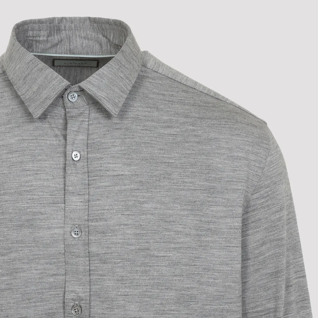 Long-Sleeved Wool Shirt