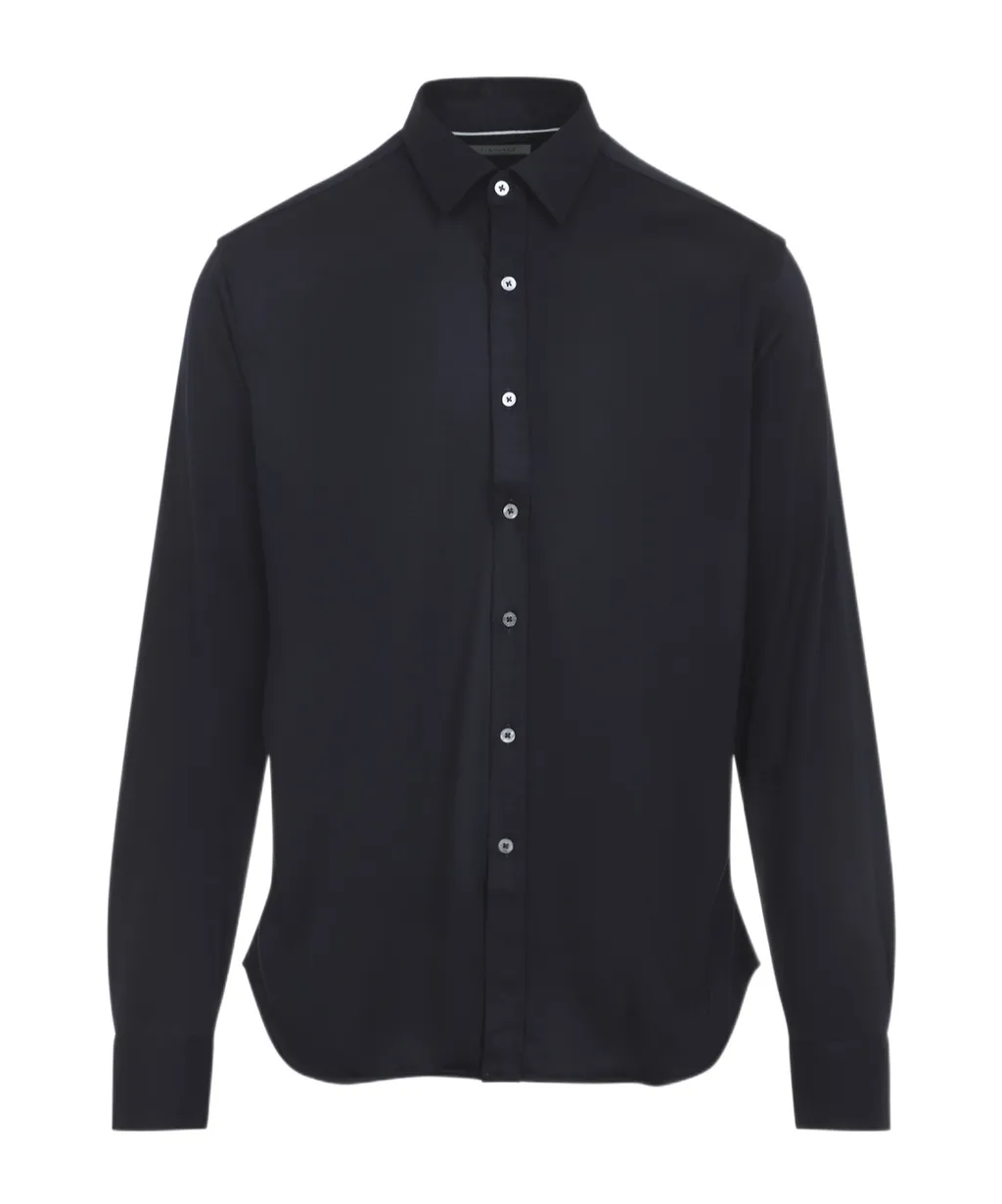 Long-Sleeve Button-Fastening Shirt