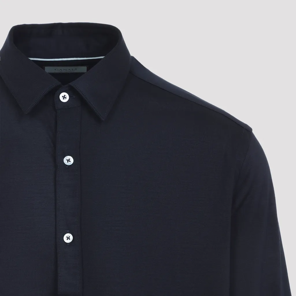 Long-Sleeve Button-Fastening Shirt