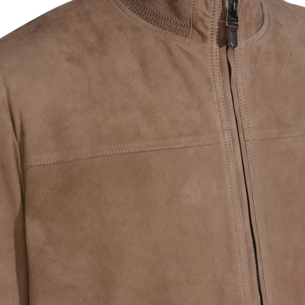 Zip-Up Suede Jacket