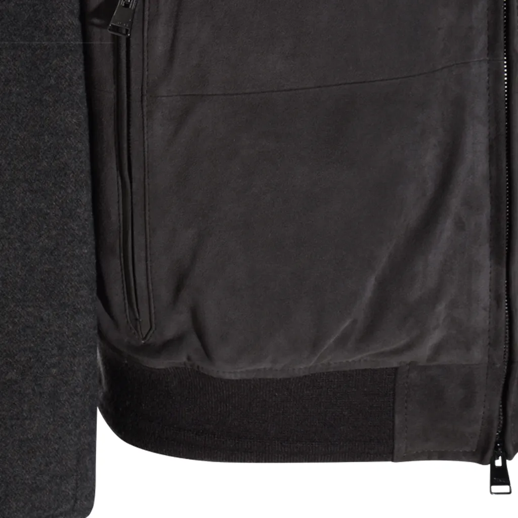 Suede Wool Zipper Jacket