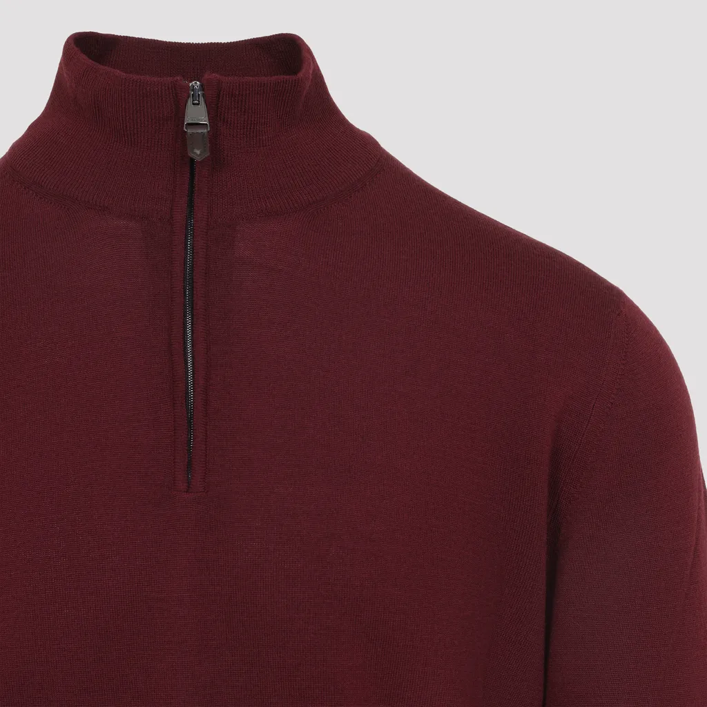 Zip-Neck Wool Sweater