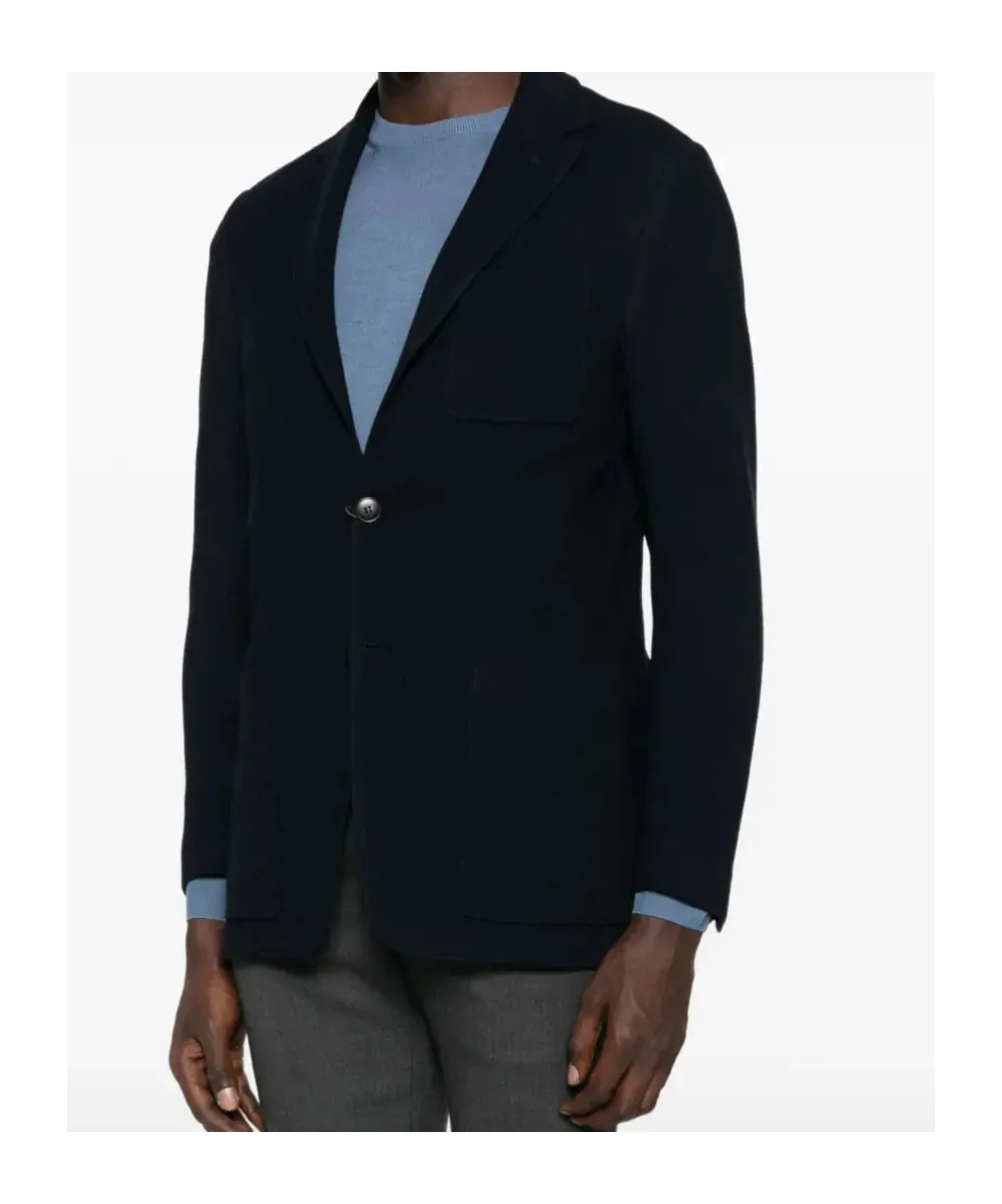 Patch-Pocket Knitted Blazer