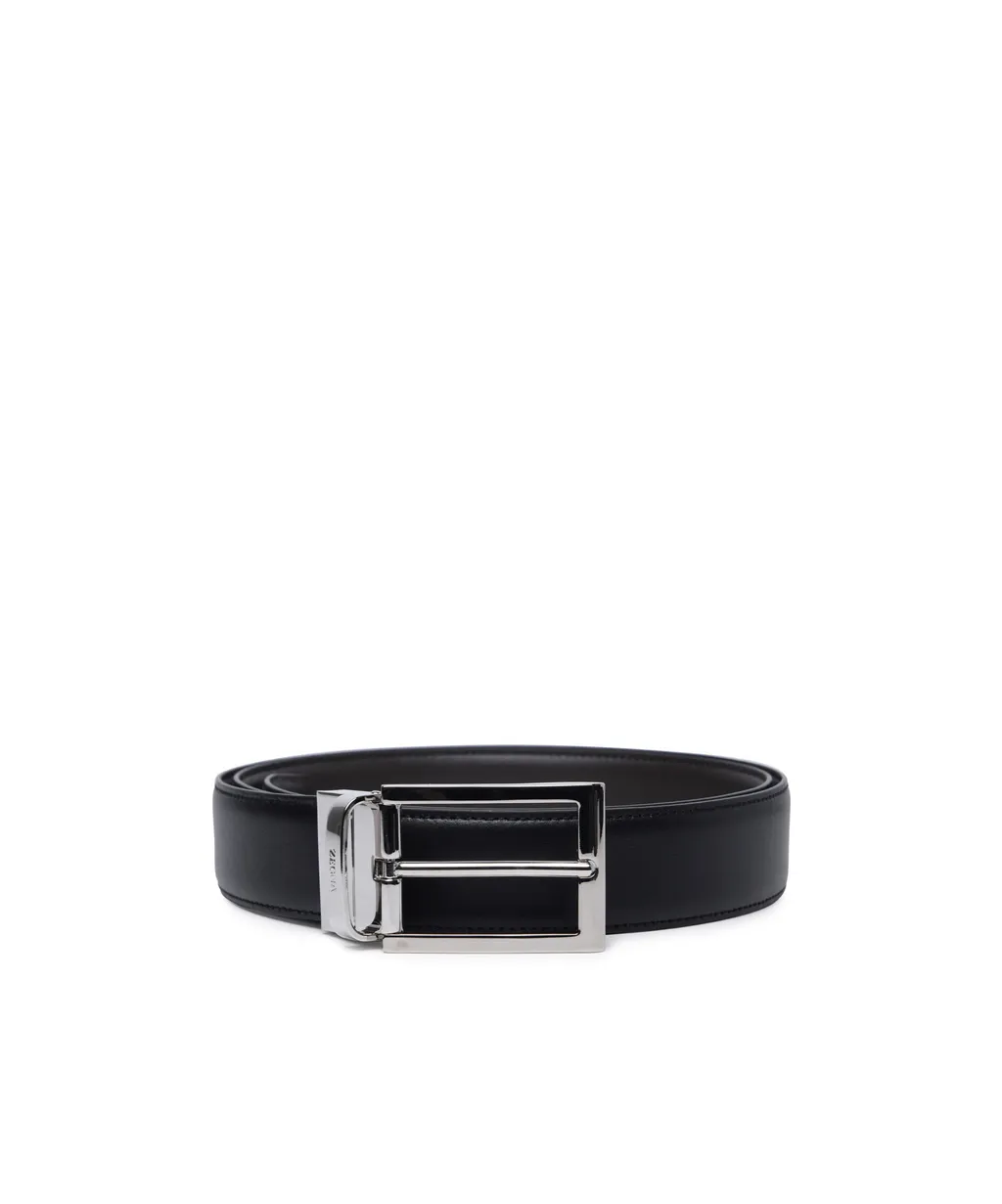 Logo Engraved Buckled Reversible Belt