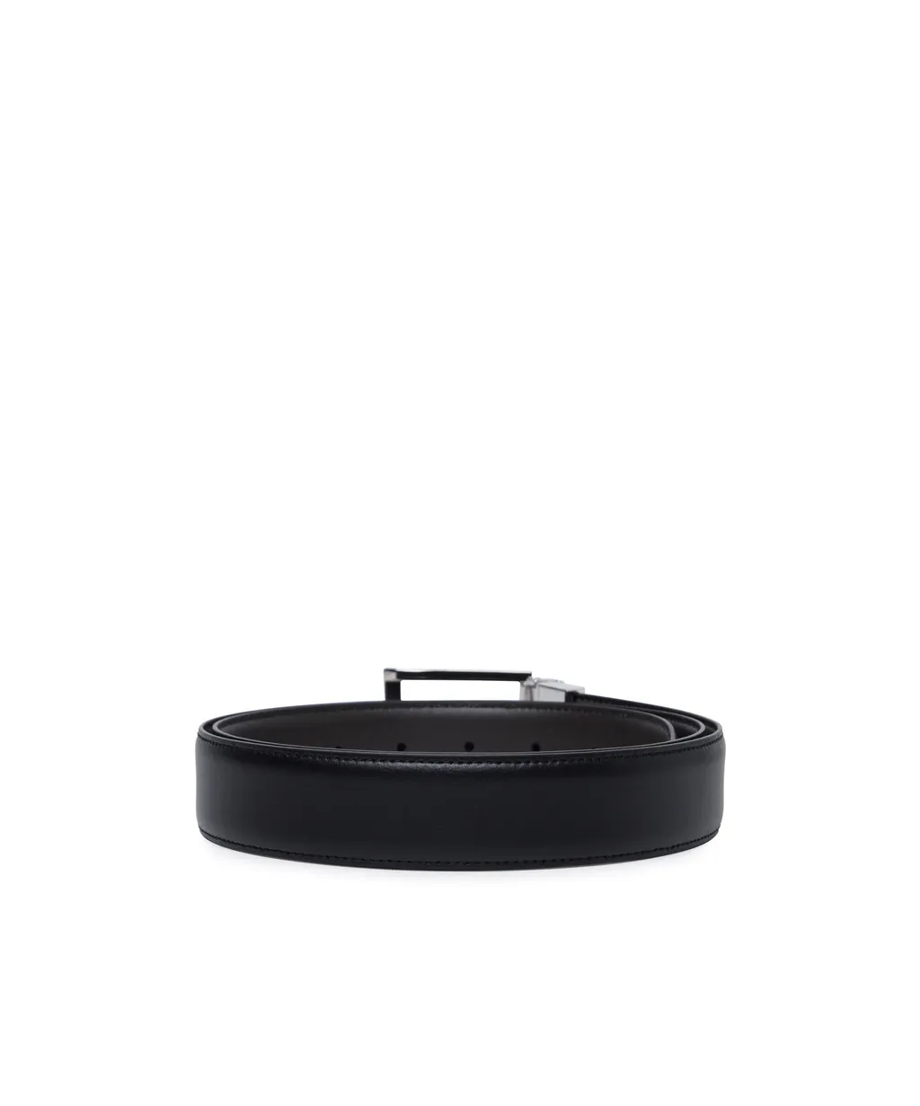Logo Engraved Buckled Reversible Belt