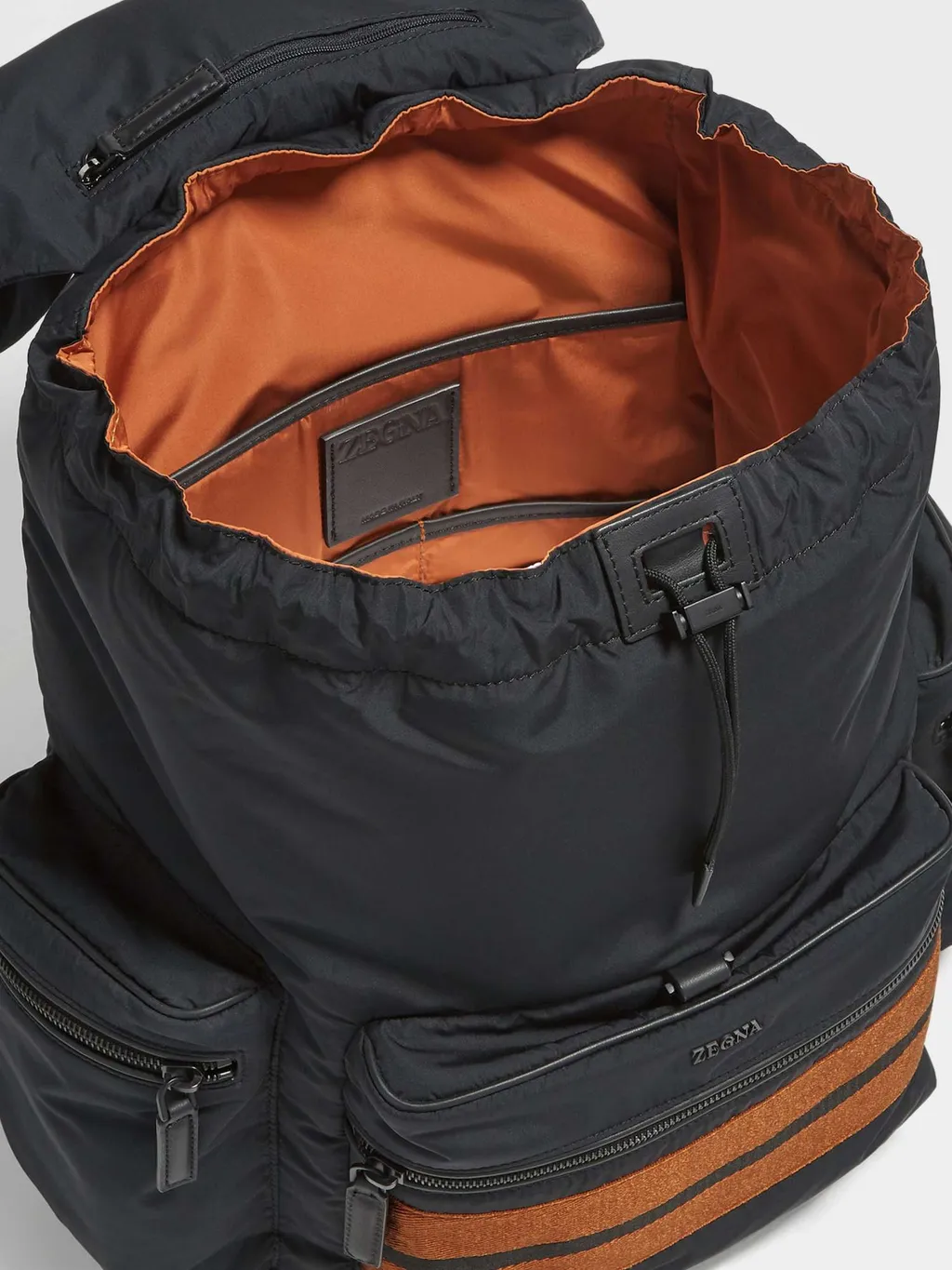 Logo Printed Stripe-Trim Backpack