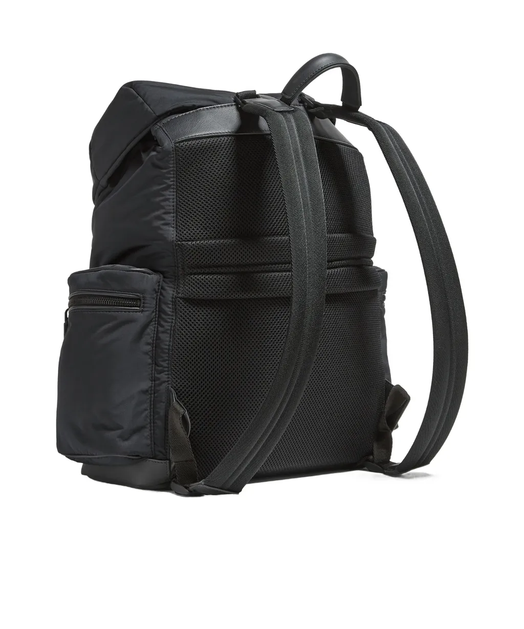 Logo Printed Stripe-Trim Backpack