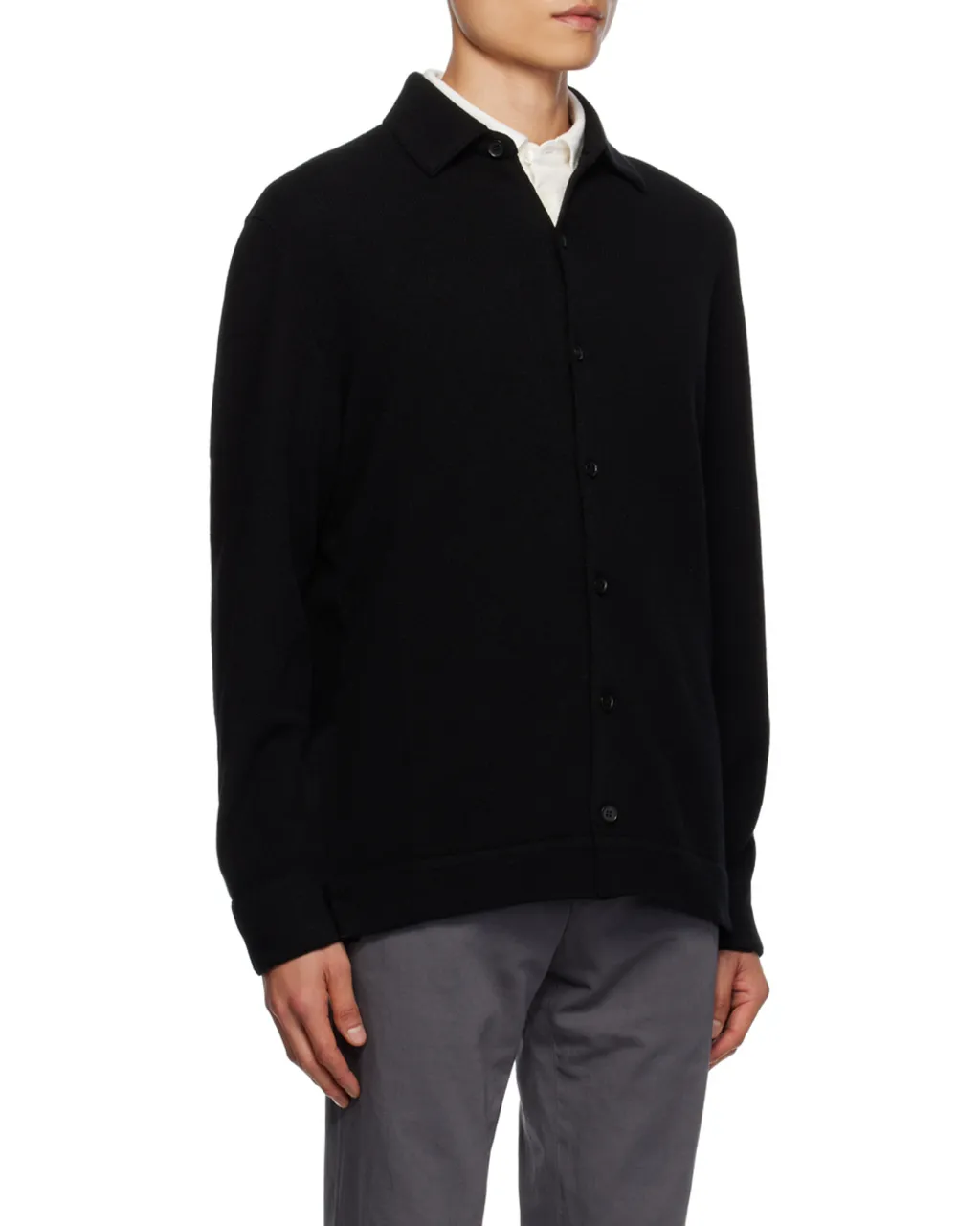 Classic-Collar Cashmere Cardigan